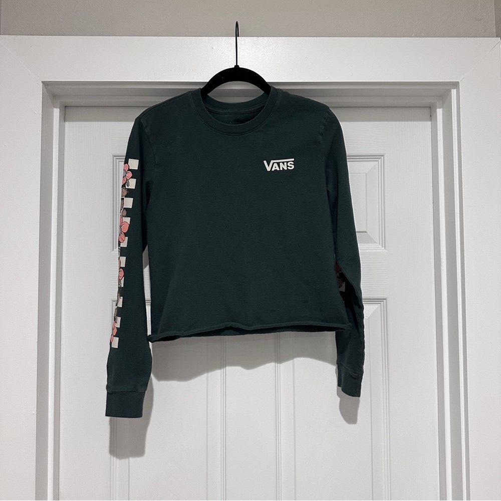Vans Olive Green crop long sleeve tee